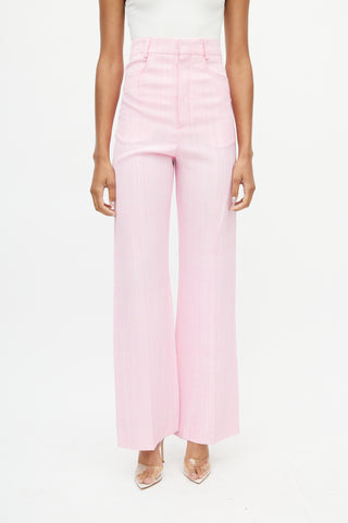 Jacquemus Pink Silk Wide Leg Trouser