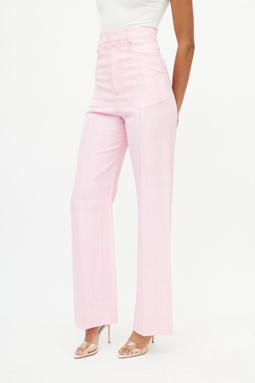 Jacquemus Pink Silk Wide Leg Trouser