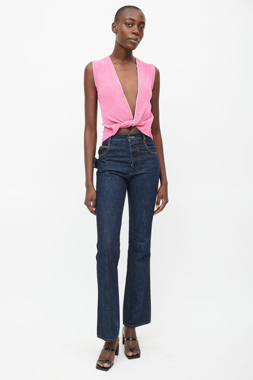 Jacquemus Pink Terrycloth Le Haut Noué Vest