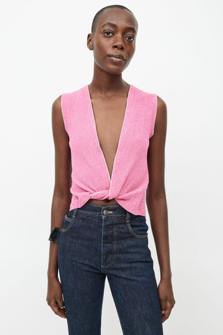 Jacquemus Pink Terrycloth Le Haut Noué Vest