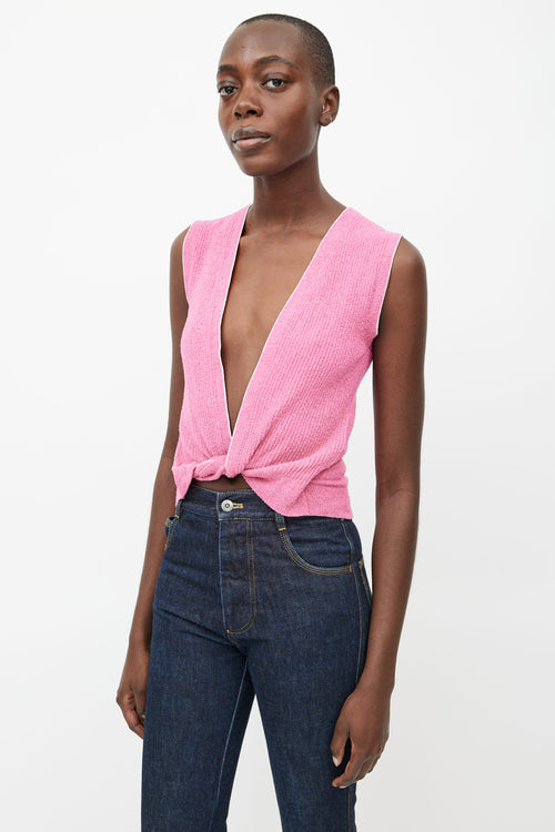 Jacquemus Pink Terrycloth Le Haut Noué Vest