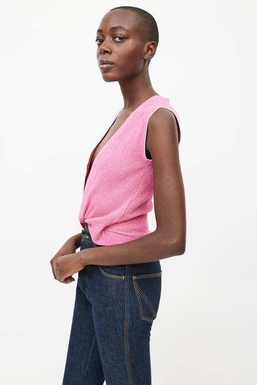 Jacquemus Pink Terrycloth Le Haut Noué Vest