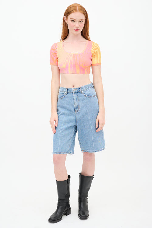 Jacquemus Orange 
Pink Colourblock Yauco Top