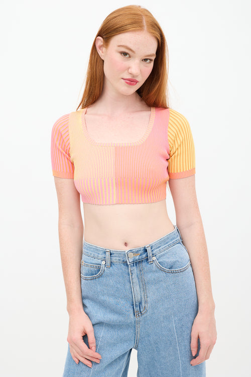 Jacquemus Orange 
Pink Colourblock Yauco Top