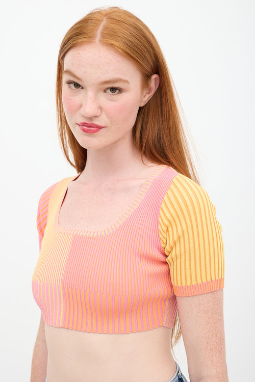 Jacquemus Orange 
Pink Colourblock Yauco Top