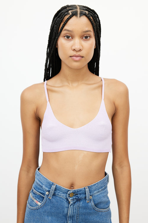 Jacquemus Purple Ribbed Bra Top