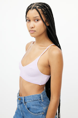 Jacquemus Purple Ribbed Bra Top