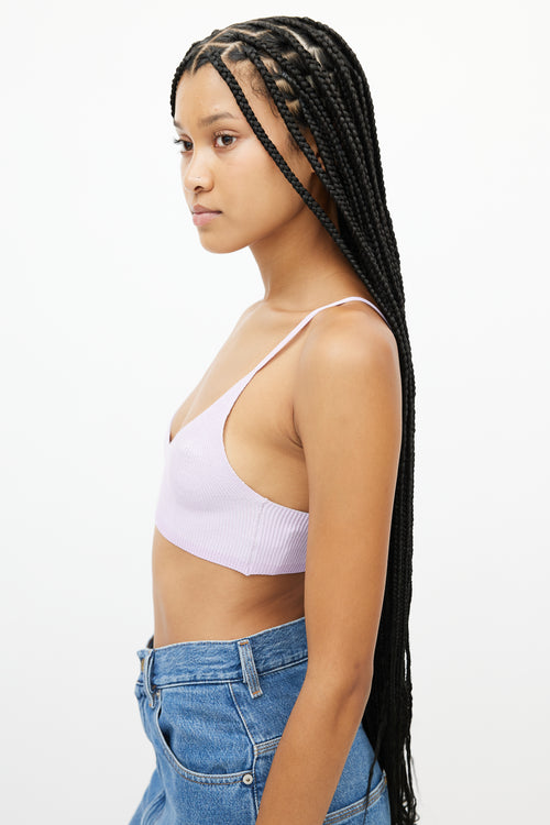 Jacquemus Purple Ribbed Bra Top