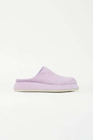 Jacquemus Purple Nubuck Leather Bricciola Platform Mule