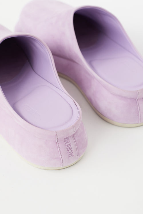 Jacquemus Purple Nubuck Leather Bricciola Platform Mule