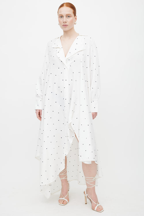 Jacquemus SS 2019 White 
Black Polka Dot Rosaria Dress