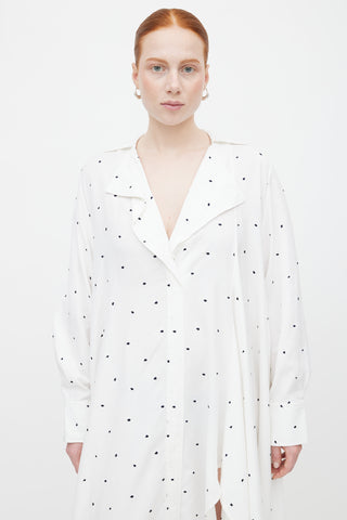 Jacquemus SS 2019 White 
Black Polka Dot Rosaria Dress