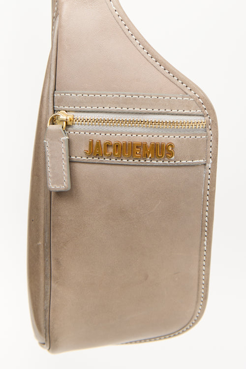 Jacquemus Taupe Leather La Banane Belt Bag