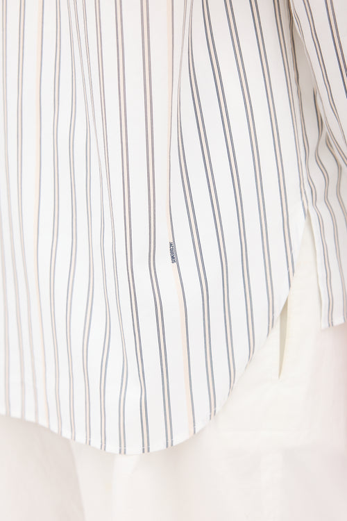 Jacquemus White 
Beige La Chemise Manches Longue Striped Shirt