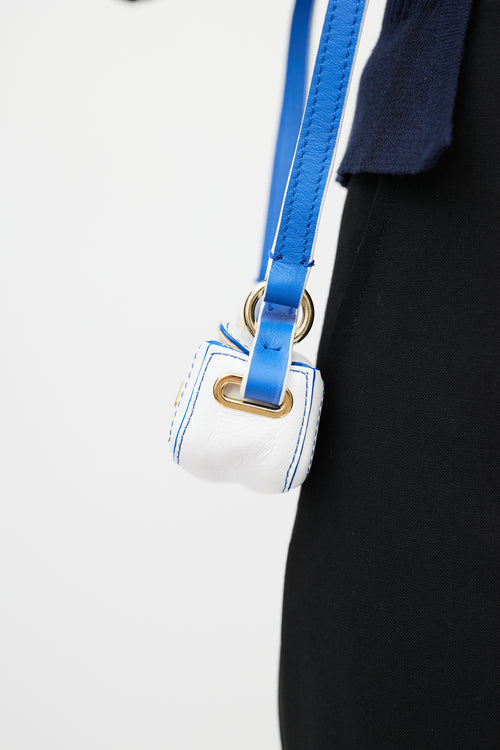 Jacquemus White 
Blue Leather Le Nani Crossbody Bag