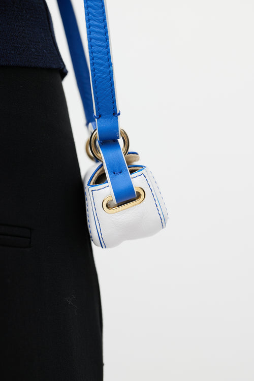 Jacquemus White 
Blue Leather Le Nani Crossbody Bag