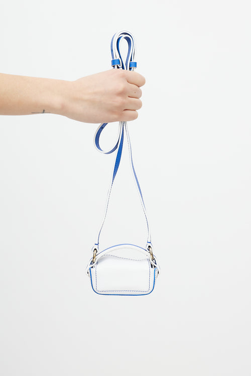 Jacquemus White 
Blue Leather Le Nani Crossbody Bag