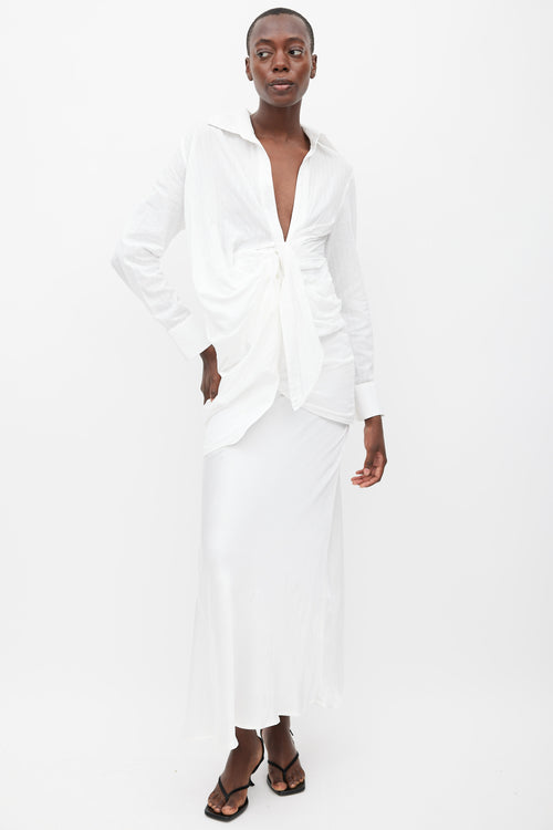 Jacquemus White Cotton Le Coup De Soleil Shirt Dress