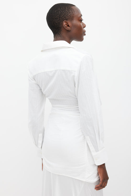 Jacquemus White Cotton Le Coup De Soleil Shirt Dress