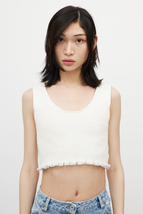 Jacquemus White 
Grey Knit Linen Vest