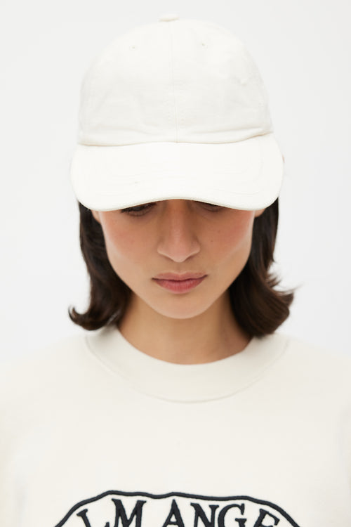 Jacquemus Cream Canvas Logo Cap