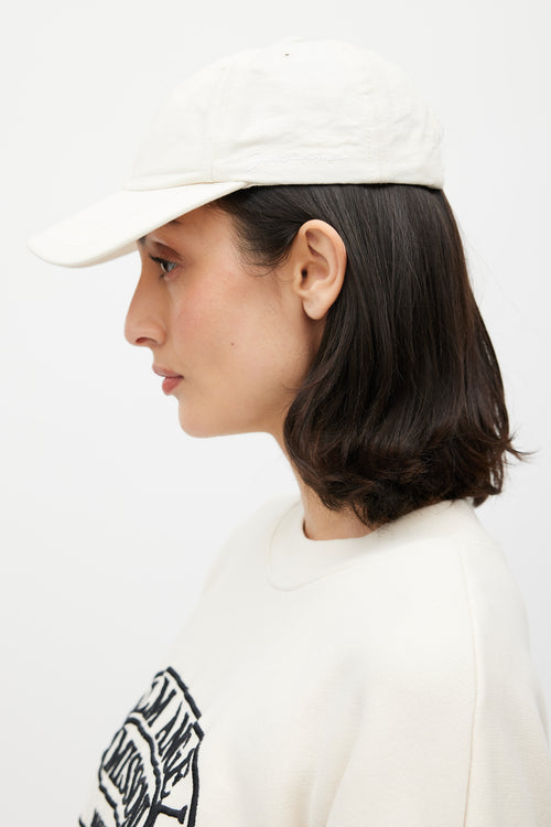 Jacquemus Cream Canvas Logo Cap