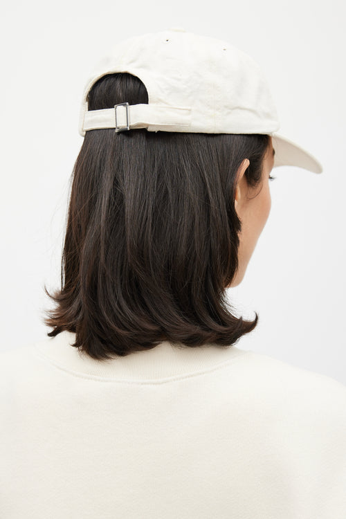 Jacquemus Cream Canvas Logo Cap