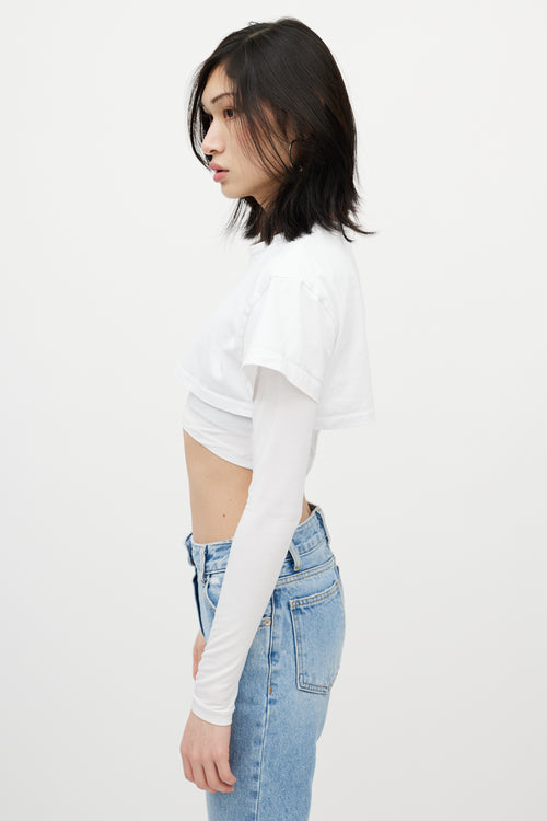 Jacquemus White Layered Cropped T-Shirt