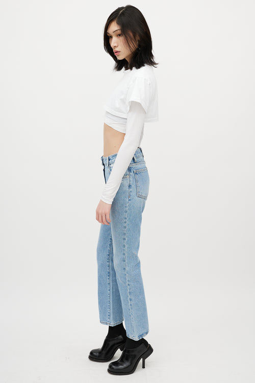 Jacquemus White Layered Cropped T-Shirt