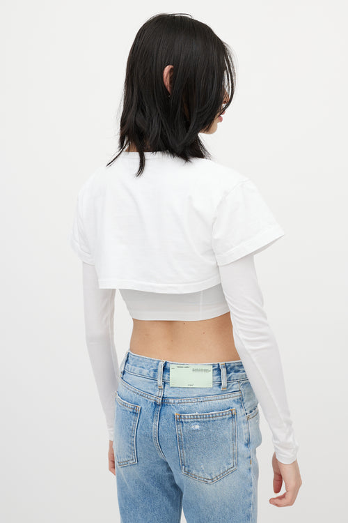 Jacquemus White Layered Cropped T-Shirt