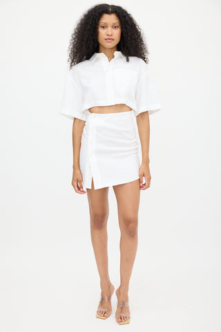 Jacquemus White Le Splash Cut Out Shirt Dress