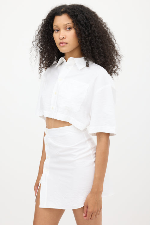 Jacquemus White Le Splash Cut Out Shirt Dress