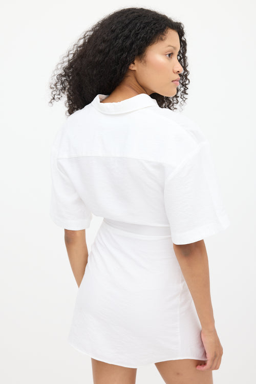 Jacquemus White Le Splash Cut Out Shirt Dress