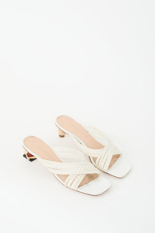 Jacquemus White Leather Castana Heeled Sandal