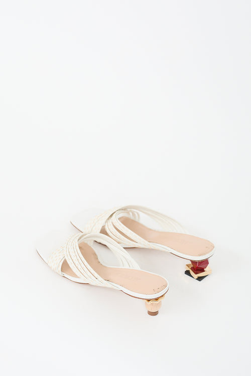 Jacquemus White Leather Castana Heeled Sandal