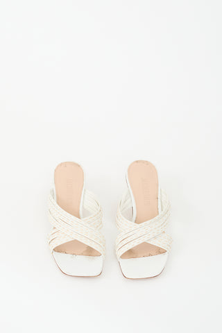 Jacquemus White Leather Castana Heeled Sandal