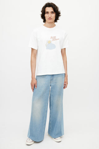 Jacquemus White 
Multicolour Bonne Nuit Embroidered T-Shirt