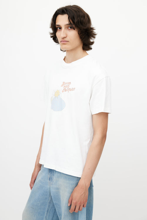 Jacquemus White 
Multicolour Bonne Nuit Embroidered T-Shirt