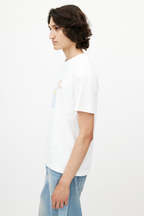 Jacquemus White 
Multicolour Bonne Nuit Embroidered T-Shirt