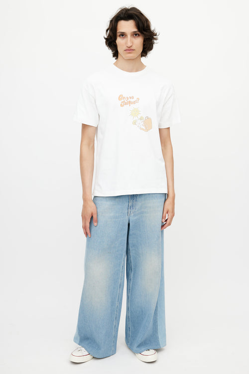 Jacquemus White 
Multicolour On Y Va Embroidered T-Shirt