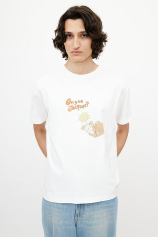 Jacquemus White 
Multicolour On Y Va Embroidered T-Shirt