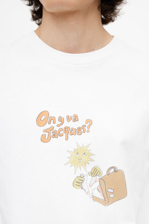 Jacquemus White 
Multicolour On Y Va Embroidered T-Shirt