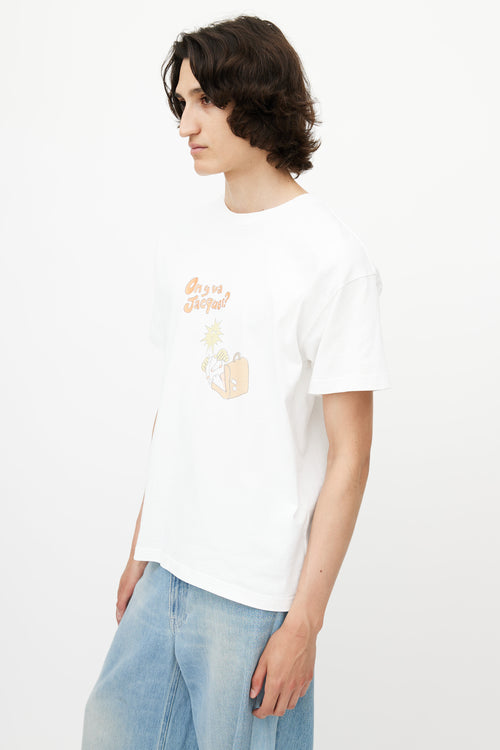 Jacquemus White 
Multicolour On Y Va Embroidered T-Shirt