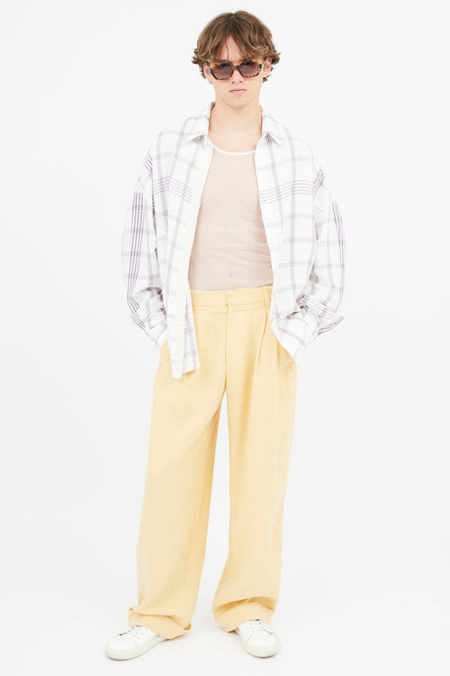 Jacquemus White 
Purple La Chemise Santon Check Shirt