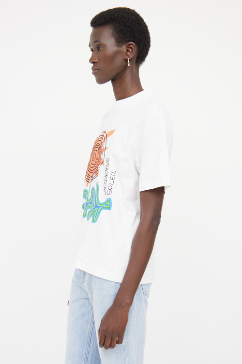 Jacquemus White Cotton Sun Graphic Logo T-Shirt