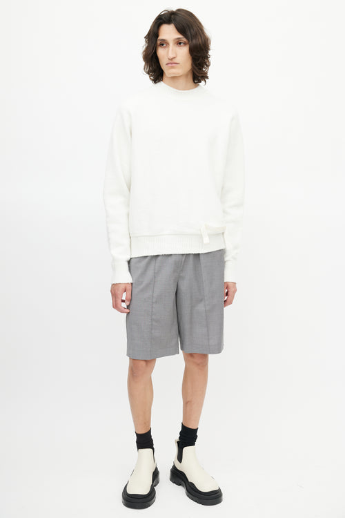 Jacquemus White Wool Logo Sweater