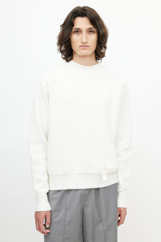 Jacquemus White Wool Logo Sweater