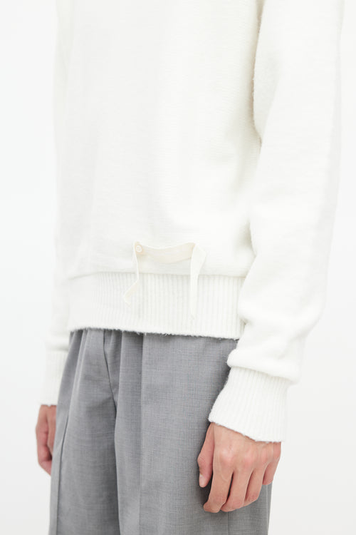 Jacquemus White Wool Logo Sweater