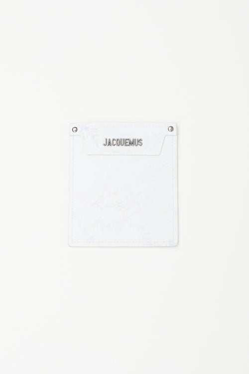 Jacquemus White 
Multi Leather Leaf Print Logo Pouch