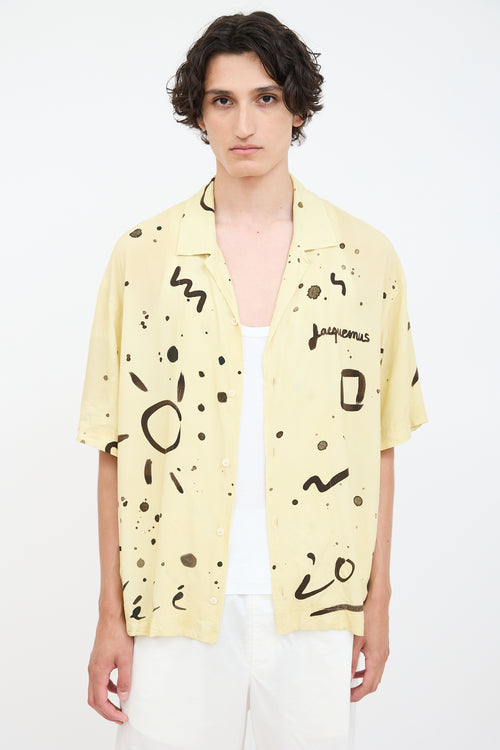 Jacquemus Yellow 
Black La Chemise Jean Printed Shirt